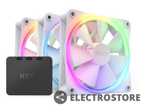 NZXT Zestaw 3 Wentylatory NZXT F120 RGB Kontroler Biały