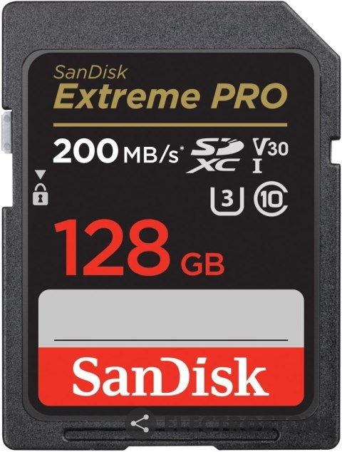 SanDisk Karta pamięci Extreme Pro SDXC 128GB 200/90 MB/s V30 UHS-I U3