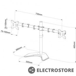 ART Uchyt L-21N do 2 monitorów LED/LCD 13-27 cali