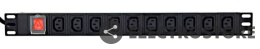 Gembird Listwa zasilająca rack PDU 10xC13 1U 16A C19 2m