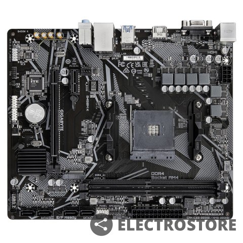 Gigabyte Płyta główna B450M K AM4 2DDR4 HDMI USB 3.2 M.2 uATX Gigabyte Płyta główna B450M K AM4 2DDR4 HDMI USB 3.2 M.2 uATX