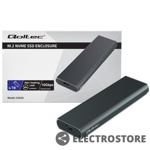 Qoltec Obudowa na dysk M.2 SSD | NVMe | PCIe | USB3.1 | 10Gb/s | 4TB | Grafit Qoltec Obudowa na dysk M.2 SSD | NVMe | PCIe | USB3.1 | 10Gb/s | 4TB | Grafit