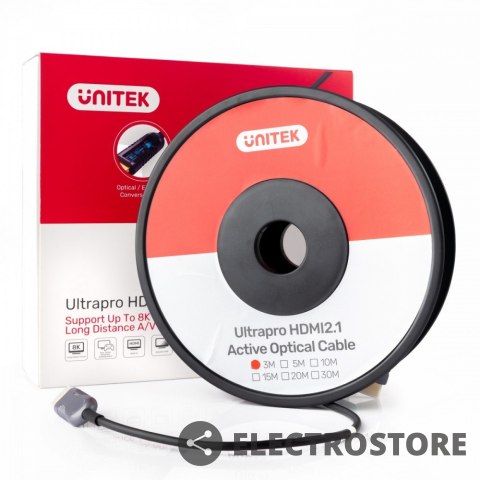 Unitek Kabel optyczny HDMI 2.1 AOC 10m 4K60Hz C11028DGY Unitek Kabel optyczny HDMI 2.1 AOC 10m 4K60Hz C11028DGY