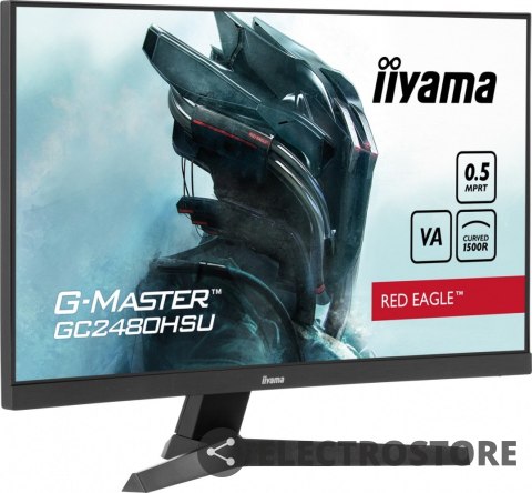 IIYAMA Monitor 24 cale GC2480HSU-B1,VA,180HZ,1500R,USBx2,0,5ms,300cd IIYAMA Monitor 24 cale GC2480HSU-B1,VA,180HZ,1500R,USBx2,0,5ms,300cd