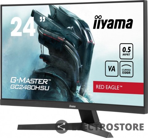 IIYAMA Monitor 24 cale GC2480HSU-B1,VA,180HZ,1500R,USBx2,0,5ms,300cd IIYAMA Monitor 24 cale GC2480HSU-B1,VA,180HZ,1500R,USBx2,0,5ms,300cd