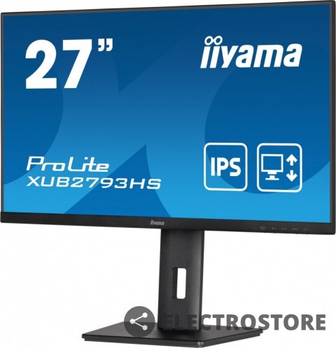 IIYAMA Monitor 27 cali XUB2793HS-B7,IPS,FHD,HDMI,DP,2x2W,300cd IIYAMA Monitor 27 cali XUB2793HS-B7,IPS,FHD,HDMI,DP,2x2W,300cd