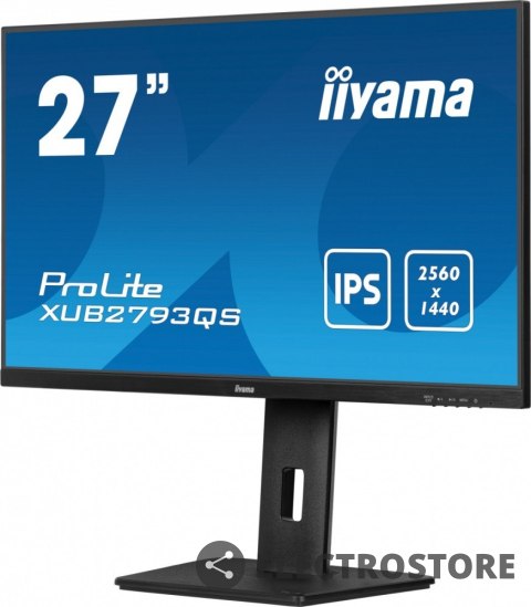 IIYAMA Monitor 27 cali XUB2793QS-B7,IPS,QHD,HAS(150mm),100Hz,300cd IIYAMA Monitor 27 cali XUB2793QS-B7,IPS,QHD,HAS(150mm),100Hz,300cd