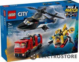 LEGO Klocki City 60462 Zestaw z helikopterem, wozem strażackim i łodzią