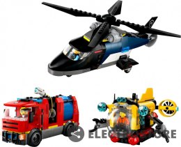 LEGO Klocki City 60462 Zestaw z helikopterem, wozem strażackim i łodzią