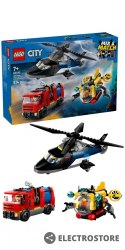 LEGO Klocki City 60462 Zestaw z helikopterem, wozem strażackim i łodzią