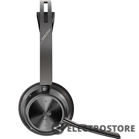 POLY Zestaw słuchawkowy Voyager Focus 2 certyfikatem Microsoft Teams USB-C-C z podstawką ładującą, przejściówka USB-C/A 9T9J6AA