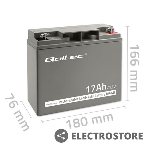 Qoltec Akumulator AGM 12V | 17Ah | max. 255A Qoltec Akumulator AGM 12V | 17Ah | max. 255A
