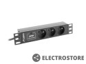 Lanberg Listwa zasilająca Rack PDU 10 cali 1U 3x PL 2m 16A 230V PL czarna