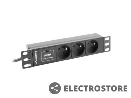 Lanberg Listwa zasilająca Rack PDU 10 cali 1U 3x PL 2m 16A 230V PL czarna