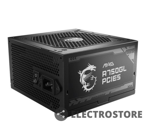 MSI Zasilacz MAG A750GL PCIE5 II 750 W 80PLUS GOLD F.MODULAR MSI Zasilacz MAG A750GL PCIE5 II 750 W 80PLUS GOLD F.MODULAR
