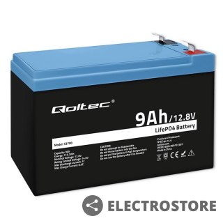 Qoltec Akumulator LiFePO4 Litowo-Żelazowo-Fforanowy | 12.8V | 9Ah | 115.2Wh | BMS