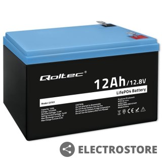 Qoltec Akumulator LiFePO4 Litowo-Żelazowo-Fosforanowy | 12.8V | 12Ah | 153.6Wh | BMS