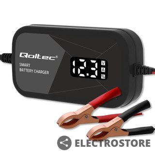 Qoltec Inteligentna mikroprocesorowa ładowarka 12V | 2A | Prostownik z funkcją regeneracji ogniw do akumulatora AGM GEL | LCD