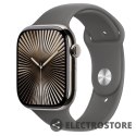 Apple Watch Series 10 GPS + Cellular, koperta 46 mm z tytanu w kolorze naturalnym z paskiem sportowym w kolorze górskiej szarości - ro