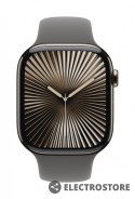 Apple Watch Series 10 GPS + Cellular, koperta 46 mm z tytanu w kolorze naturalnym z paskiem sportowym w kolorze górskiej szarości - ro