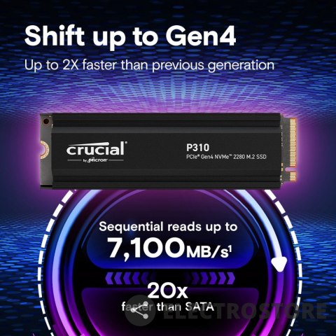 Crucial Dysk SSD P310 2TB M.2 NVMe PCIe 4.0 2280 radiator Crucial Dysk SSD P310 2TB M.2 NVMe PCIe 4.0 2280 radiator