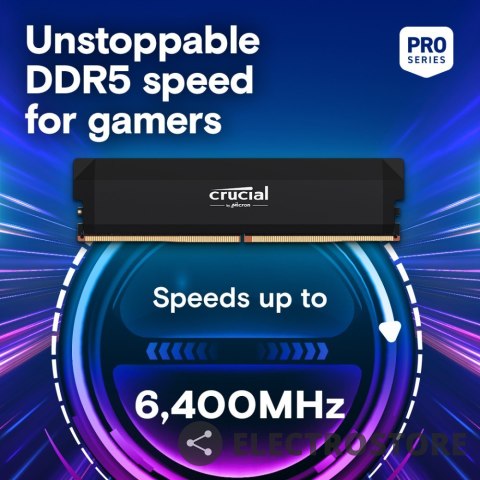 Crucial Pamięć DDR5 Pro OC 64/6400(2*32GB) CL40 czarna Crucial Pamięć DDR5 Pro OC 64/6400(2*32GB) CL40 czarna