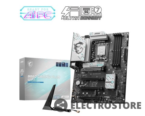 MSI Płyta główna B860 GAMING PLUS WIFI s1851 4DDR5 ATX MSI Płyta główna B860 GAMING PLUS WIFI s1851 4DDR5 ATX