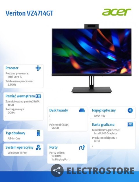 Acer Komputer All-in-One Veriton VZ4714GT i5-13400/16GB/512GB/W11P Acer Komputer All-in-One Veriton VZ4714GT i5-13400/16GB/512GB/W11P