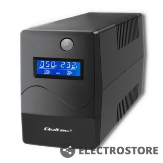 Qoltec Zasilacz awaryjny UPS | Monolith | 1000VA | 600W | LCD | USB | RJ45
