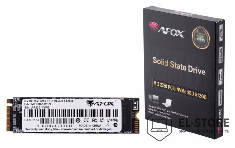 AFOX AFOX ME300 SSD M.2 PCI-Ex4 512GB TLC 2.5 GB/s NVMe