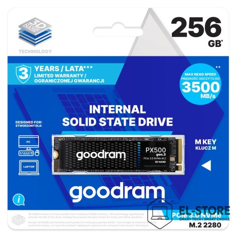 GoodRam SSD GOODRAM PX500 GEN.3 PCIe 3x4 256GB M.2 2280 RET