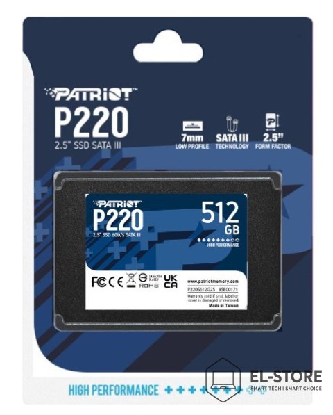 Patriot Memory SSD PATRIOT P220 512GB SATA3 2,5"