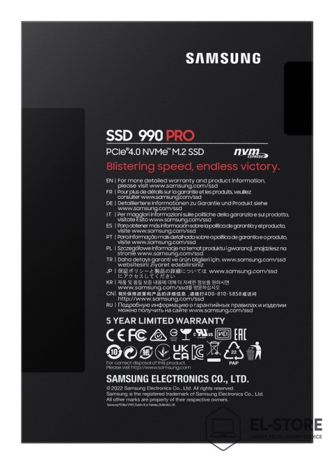 Samsung Dysk SSD Samsung 990 PRO PCle 4.0 NVMe M.2 1TB
