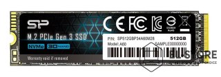 Silicon Power Dysk SSD Silicon Power A60 512GB M.2 PCIe NVMe Gen3x4 TLC 2200/1600 MB/s (SP512GBP34A60M28)