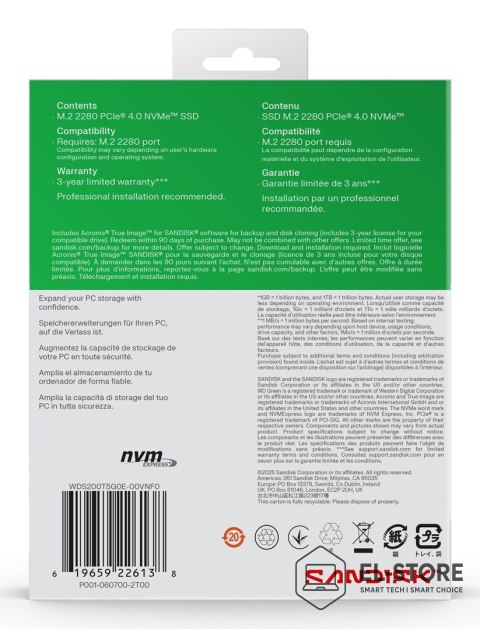 WD SSD WD Green SN3000 2TB NVMe WDS200T4G0E