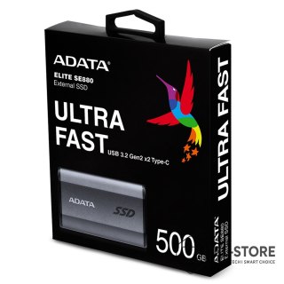 ADATA Dysk zewnętrzny SSD ADATA Elite SE880 500GB Szary