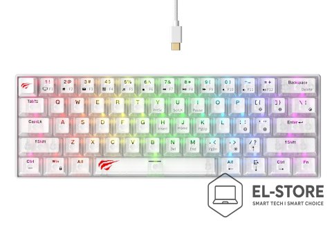 HAVIT Klawiatura gamingowa Havit KB903L (biel transparentna)