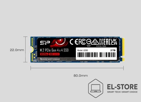 Silicon Power Dysk SSD Silicon Power UD85 1TB M.2 PCIe NVMe Gen4x4 NVMe 1.4 3600/2800 MB/s
