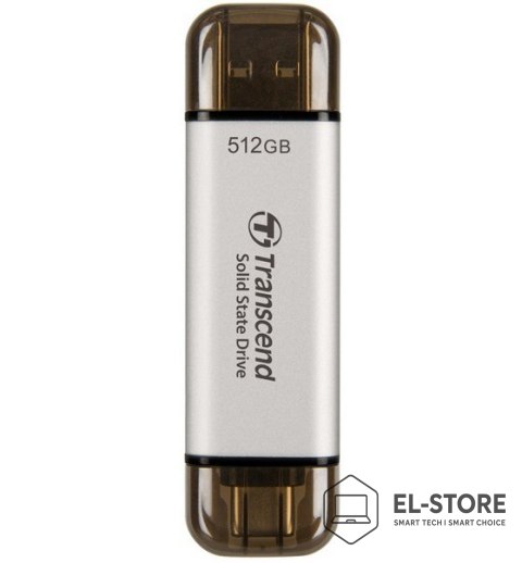 Transcend Transcend ESD310 512 GB USB Type-A na USB Type-C 3.2 Gen 2 (3.1 Gen 2) Srebrny