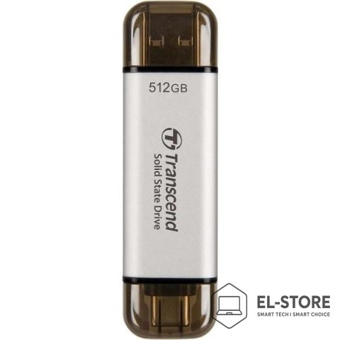 Transcend Transcend ESD310 512 GB USB Type-A na USB Type-C 3.2 Gen 2 (3.1 Gen 2) Srebrny