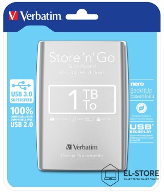 Verbatim Verbatim Store 'n' Go zewnętrzny dysk twarde 1000 GB Srebrny