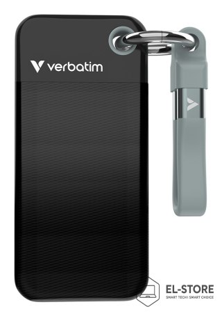 Verbatim Zewnętrzny dysk SSD Verbatim Pocket SSD 2TB USB 3.2 Gen 2 (3.1 Gen 2) Czarny, Szary