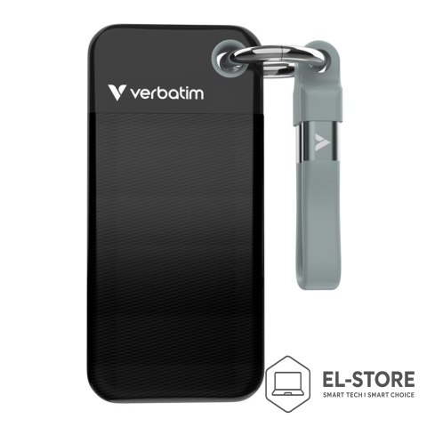 Verbatim Zewnętrzny dysk SSD Verbatim Pocket SSD 2TB USB 3.2 Gen 2 (3.1 Gen 2) Czarny, Szary