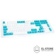 Ducky Ducky Keycap Set, PBT, ISO (DE) - weiß/blau