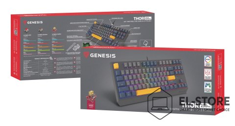 GENESIS GENESIS Thor 230 TKL klawiatura Gaming USB QWERTY Angielski Niebieski