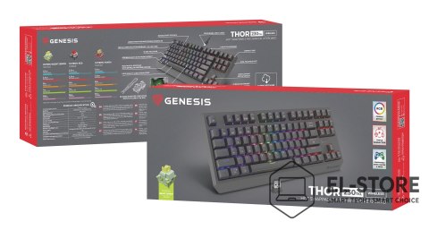GENESIS GENESIS Thor 230 TKL klawiatura Gaming USB + RF Wireless + Bluetooth QWERTY US English Czarny
