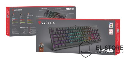 GENESIS GENESIS Thor 303 klawiatura Gaming USB QWERTZ Niemiecki Czarny