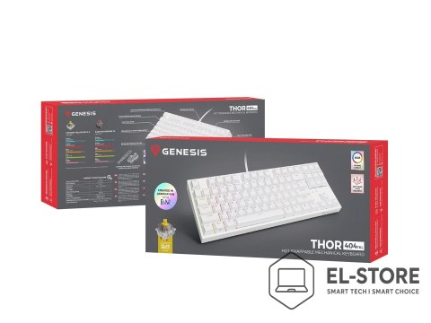 GENESIS GENESIS Thor 404 TKL klawiatura Gaming USB QWERTY Amerykański międzynarodowy Biały