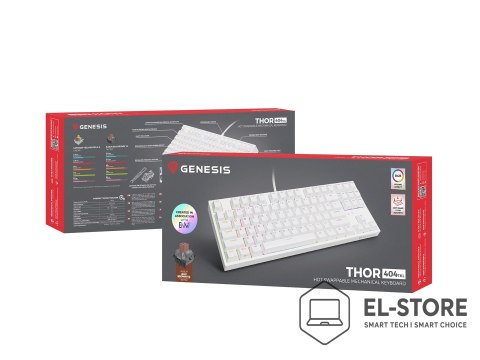 GENESIS GENESIS Thor 404 TKL klawiatura Gaming USB QWERTY Amerykański międzynarodowy Biały