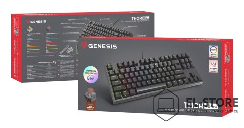GENESIS KLAWIATURA DLA GRACZY GENESIS THOR 404 TKL US PODŚWIETLENIE RGB MECHANICZNA CZARNA KAILH BOX BROWN
